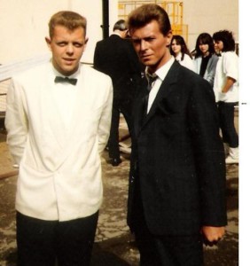 Ricky Lee Brawn with David Bowie on the set of Absolute Beginner