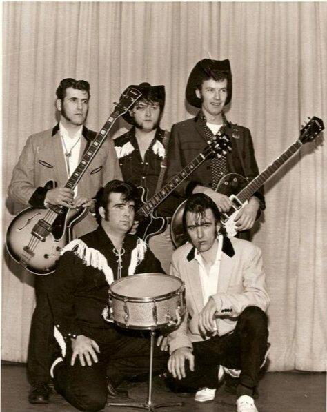 Crazy Cavan and the Rhythm Rockers: Don Kinsella (bass), Terry Walley (guitar), Lyndon Needs (guitar), Mike Coffey (drums) and Cavan Grogan (vocals).